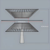 Gold Metal Tiered 2-Light Geometric Foyer Chandelier #size