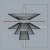 Gold Metal Tiered 2-Light Geometric Foyer Chandelier Image - 16
