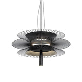 Gold Metal Tiered 2-Light Geometric Foyer Chandelier Image - 7