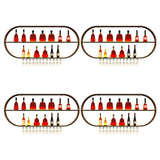 Gold Oval Iron Floating Wall Bar Wine Rack Stemware Holder Image - 3