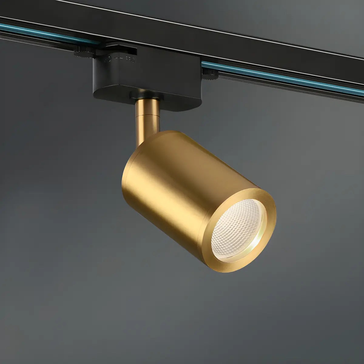 Gold Postmodern Tube Metal 3-Spot LED Track Lights Image - 6