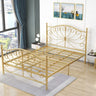 Gold Queen Arched Metal Headboard Decorative Slat Bed Image - 5