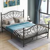 Gold Queen Arched Metal Headboard Decorative Slat Bed Image - 6