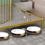 Gold Queen Arched Stainless Steel Headboard Panel Bed Image - 13