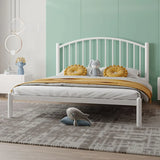 Gold Queen Arched Stainless Steel Headboard Panel Bed Image - 16