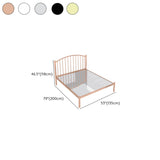 Gold Queen Arched Stainless Steel Headboard Panel Bed Image - 22