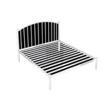 Gold Queen Arched Stainless Steel Headboard Panel Bed Image - 3