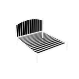 Gold Queen Arched Stainless Steel Headboard Panel Bed Image - 5