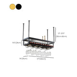 Gold Rectangle Metal Large Wine Rack with Glass Holder Image - 19