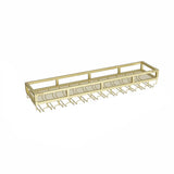 Gold Rectangle Metal Wall-Mount Stemware Holder Wine Rack Image - 33