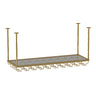 Gold Rectangular Metal Hanging Bar Adjustable Wine Glass Rack Image - 31