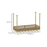Gold Rectangular Metal Hanging Bar Adjustable Wine Glass Rack #size