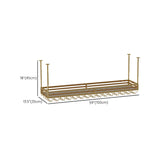 Gold Rectangular Metal Hanging Bar Adjustable Wine Glass Rack Image - 43