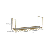 Gold Rectangular Metal Hanging Bar Adjustable Wine Glass Rack Image - 46