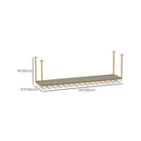 Gold Rectangular Metal Hanging Bar Adjustable Wine Glass Rack Image - 47