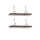Gold Rectangular Metal Hanging Wine Rack Glass Holder Image - 2