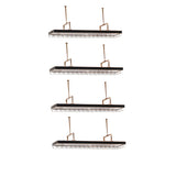 Gold Rectangular Metal Hanging Wine Rack Glass Holder Image - 3