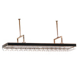 Gold Rectangular Metal Hanging Wine Rack Glass Holder Image - 7