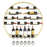 Gold Round Iron Floating Wall Stemware Holders Wine Rack Image - 13