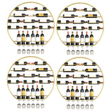 Gold Round Iron Floating Wall Stemware Holders Wine Rack Image - 17