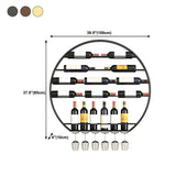 Gold Round Iron Floating Wall Stemware Holders Wine Rack #size
