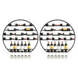 Gold Round Iron Floating Wall Stemware Holders Wine Rack Image - 3