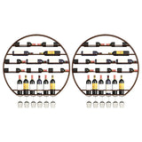 Gold Round Iron Floating Wall Stemware Holders Wine Rack Image - 9