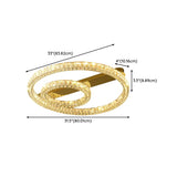 Gold Two Circular Crystal Semi-Flush Mount Ceiling Lamp Image - 21