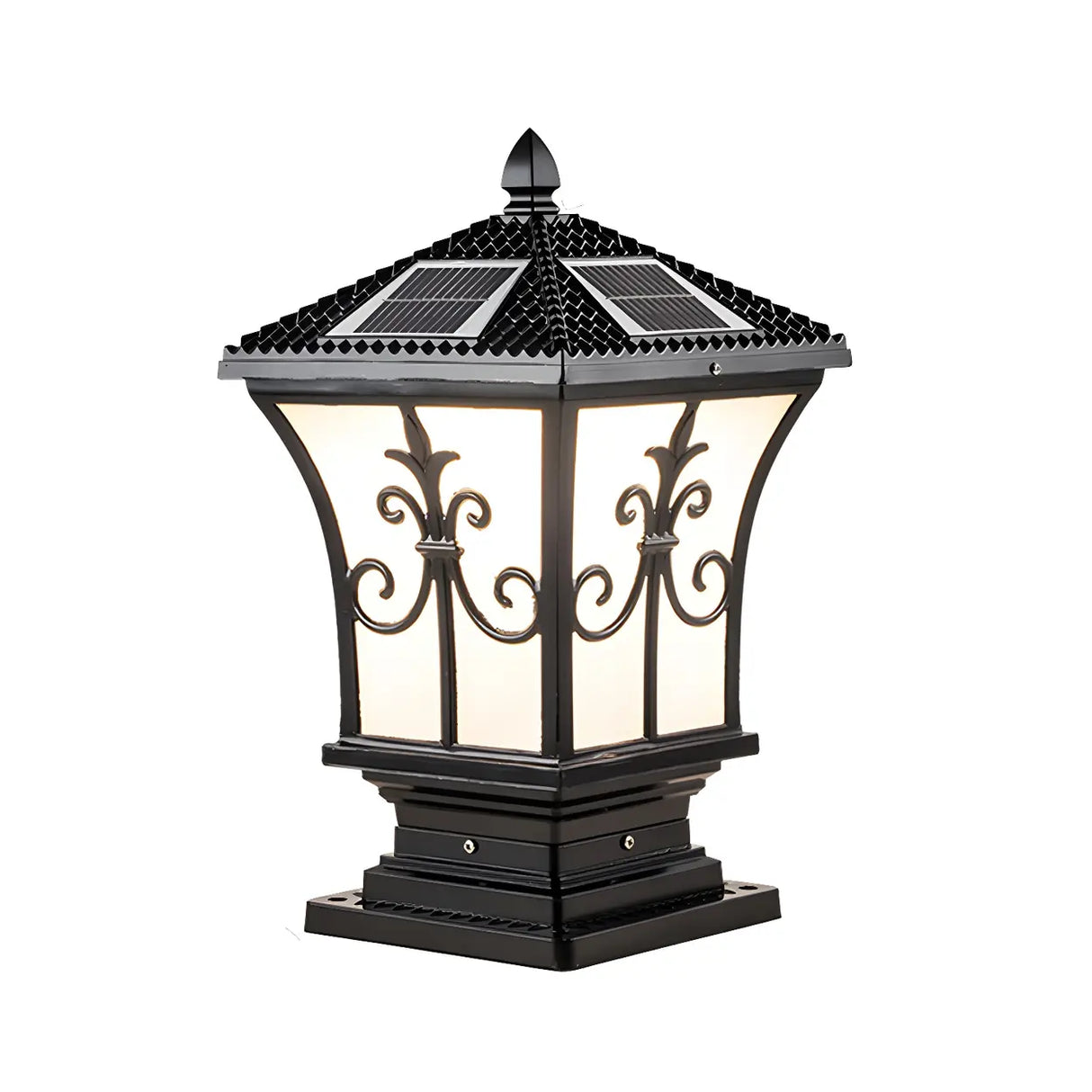 Gold Vintage Metal Solar Lantern Outdoor Garden Lamp Image - 6