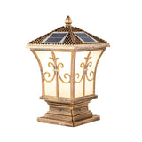 Gold Vintage Metal Solar Lantern Outdoor Garden Lamp Image - 7