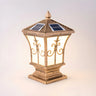 Golden Vintage Aluminum Solar Outdoor Lantern Lamp Image - 3