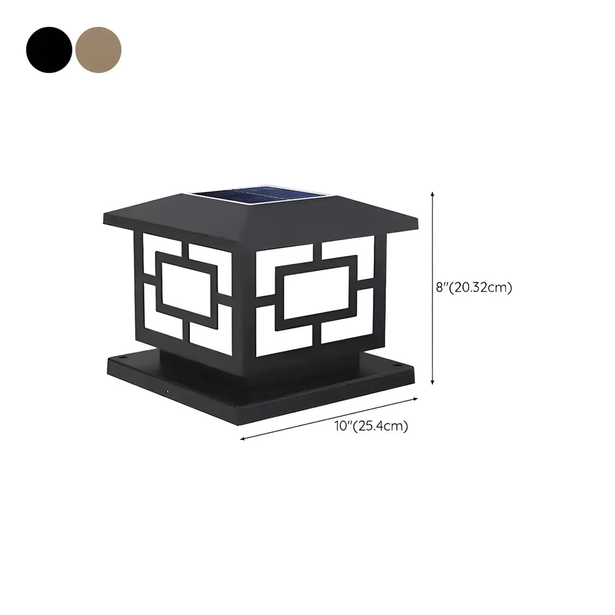 Golden Vintage Chinese Square Metal Outdoor Table Lamp Image - 15