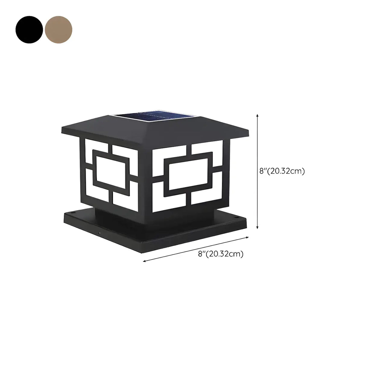 Golden Vintage Chinese Square Metal Outdoor Table Lamp Image - 16