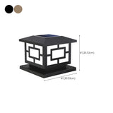 Golden Vintage Chinese Square Metal Outdoor Table Lamp Image - 16