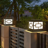 Golden Vintage Chinese Square Metal Outdoor Table Lamp Image - 5