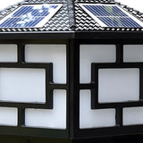 Golden Vintage Chinese Style Solar Lantern Outdoor Lamp Image - 5