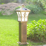 Golden Vintage Garden Post Light Landscape Lighting Image - 1