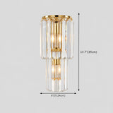Grand Multi-Tier Design Crystal Gold Wall Sconce #size