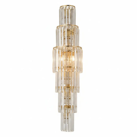 Grand Multi-Tier Design Crystal Gold Wall Sconce Image - 2