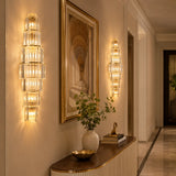 Grand Multi-Tier Design Crystal Gold Wall Sconce Image - 4