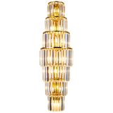 Grand Multi-Tier Design Crystal Gold Wall Sconce Image - 9