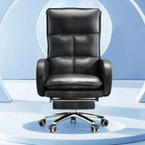 Gray Adjustable Ergonomic Leather Executive Office Chair Image - 6