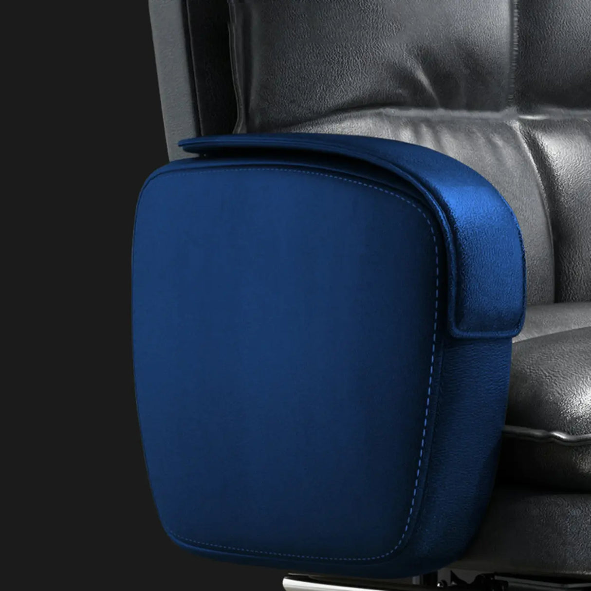Gray Adjustable Ergonomic Leather Executive Office Chair Image - 8