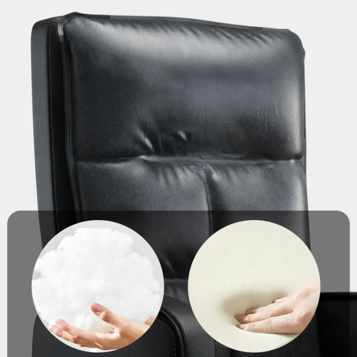 Gray Adjustable Ergonomic Leather Executive Office Chair Image - 9