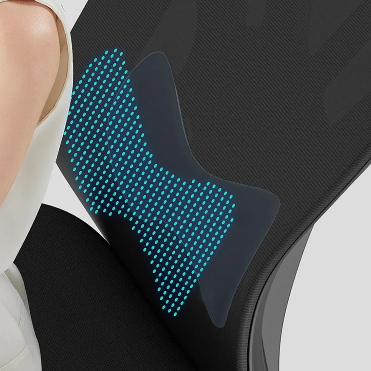 Gray Adjustable Lumbar Ergonomic Mesh Office Chair Image - 3