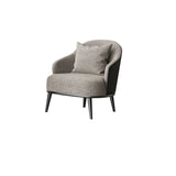 Gray-Black Coarse Linen Curved Back Pillow Accent Chair Image - 2