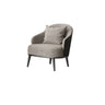Gray-Black Coarse Linen Curved Back Pillow Accent Chair Image - 2