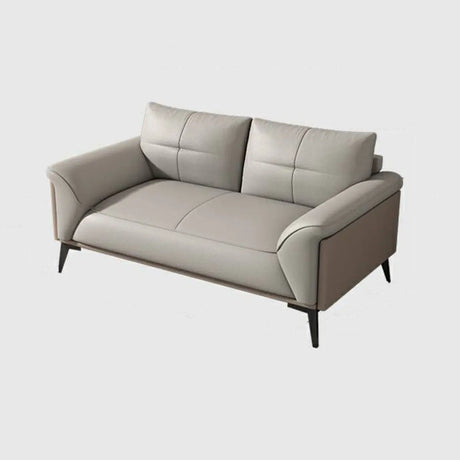 Gray Faux Leather Reception Sofa Seating Group with Leg Image - 2