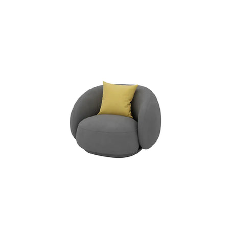 Gray Frosted Velvet Sloped Arms Tight Back Curved Sofa Image - 2