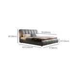 Gray King Upholstered Leather Bed Frame with Headboard Image - 9